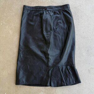 90s VERA PELLE BLACK VINTAGE LEATHER SKIRT